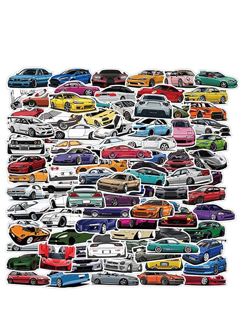 Sport Car Racing Stickers, 100Pcs JDM Sports Car Stickers Durable Racing Graffiti Decals for Laptop Computer Guitar Skateboard Water Bottles Phone Motorcycle Vinyl Stickers for Teens Adults - Image 1